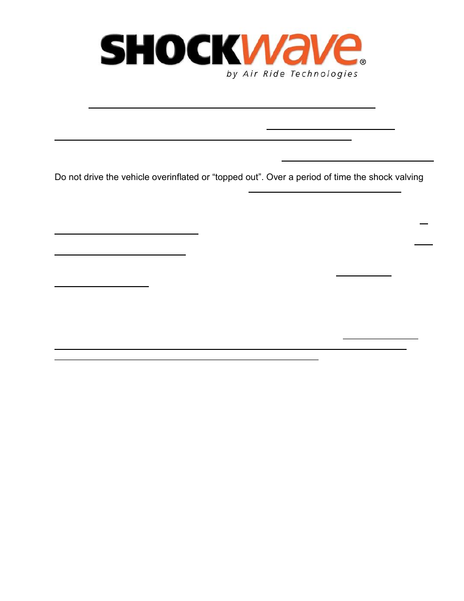 The care and feeding of your new shockwaves | Ridetech 11250199 User Manual | Page 16 / 21