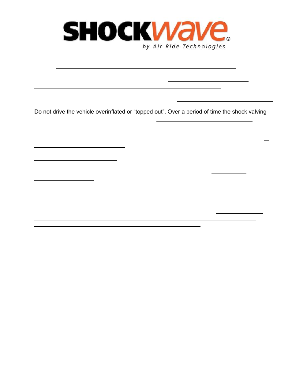 The care and feeding of your new shockwaves | Ridetech 11250199 User Manual | Page 5 / 21