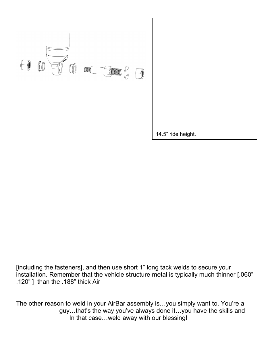 Should i weld my airbar 4 link assembly in | Ridetech 11160109 User Manual | Page 23 / 25