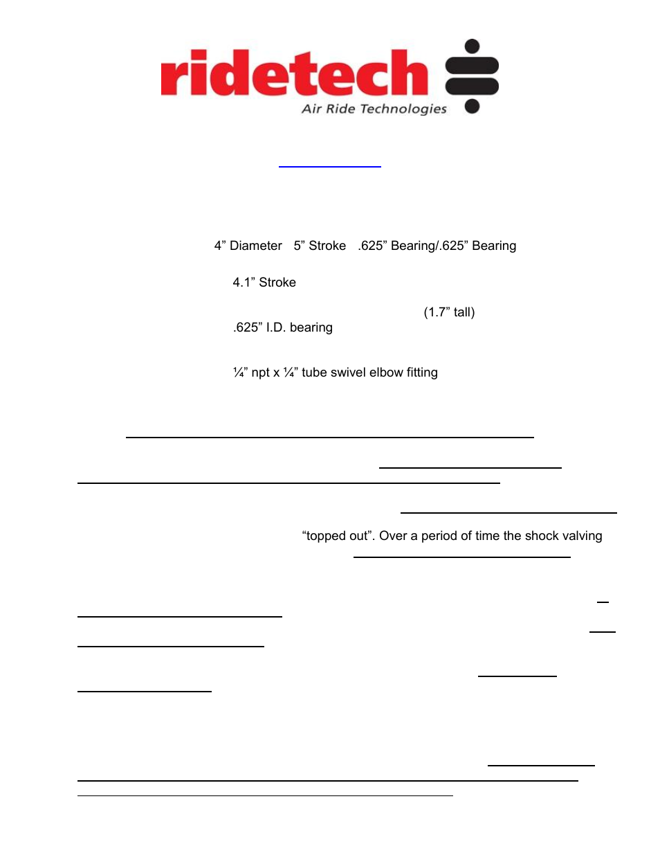 The care and feeding of your new shockwaves | Ridetech 11030199 User Manual | Page 12 / 18