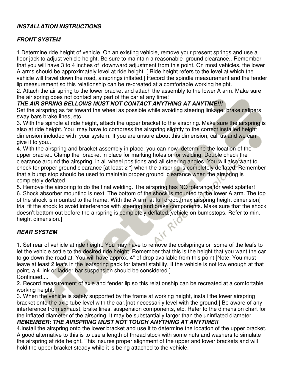 Ridetech 11009502 User Manual | Page 2 / 6