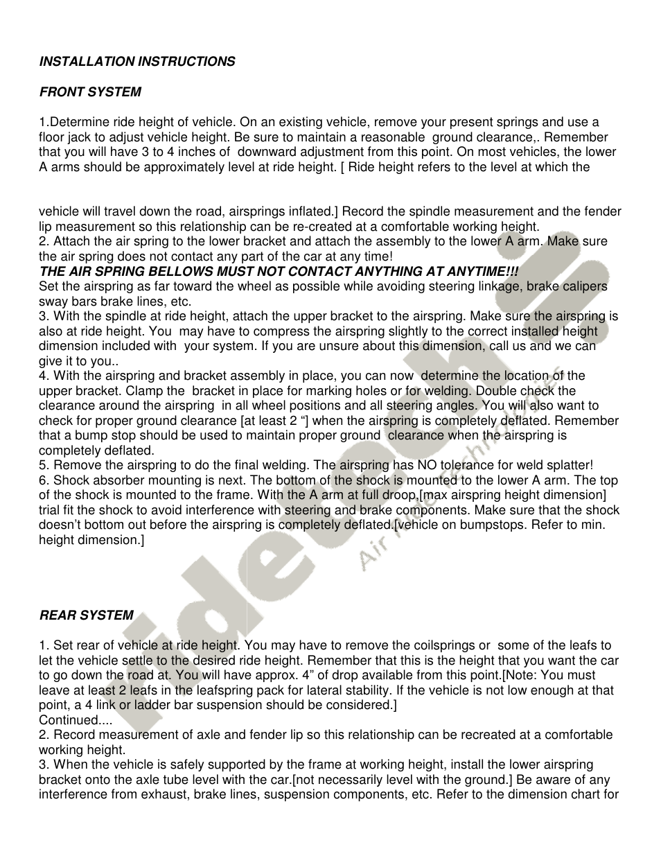 Ridetech 11009501 User Manual | Page 2 / 6