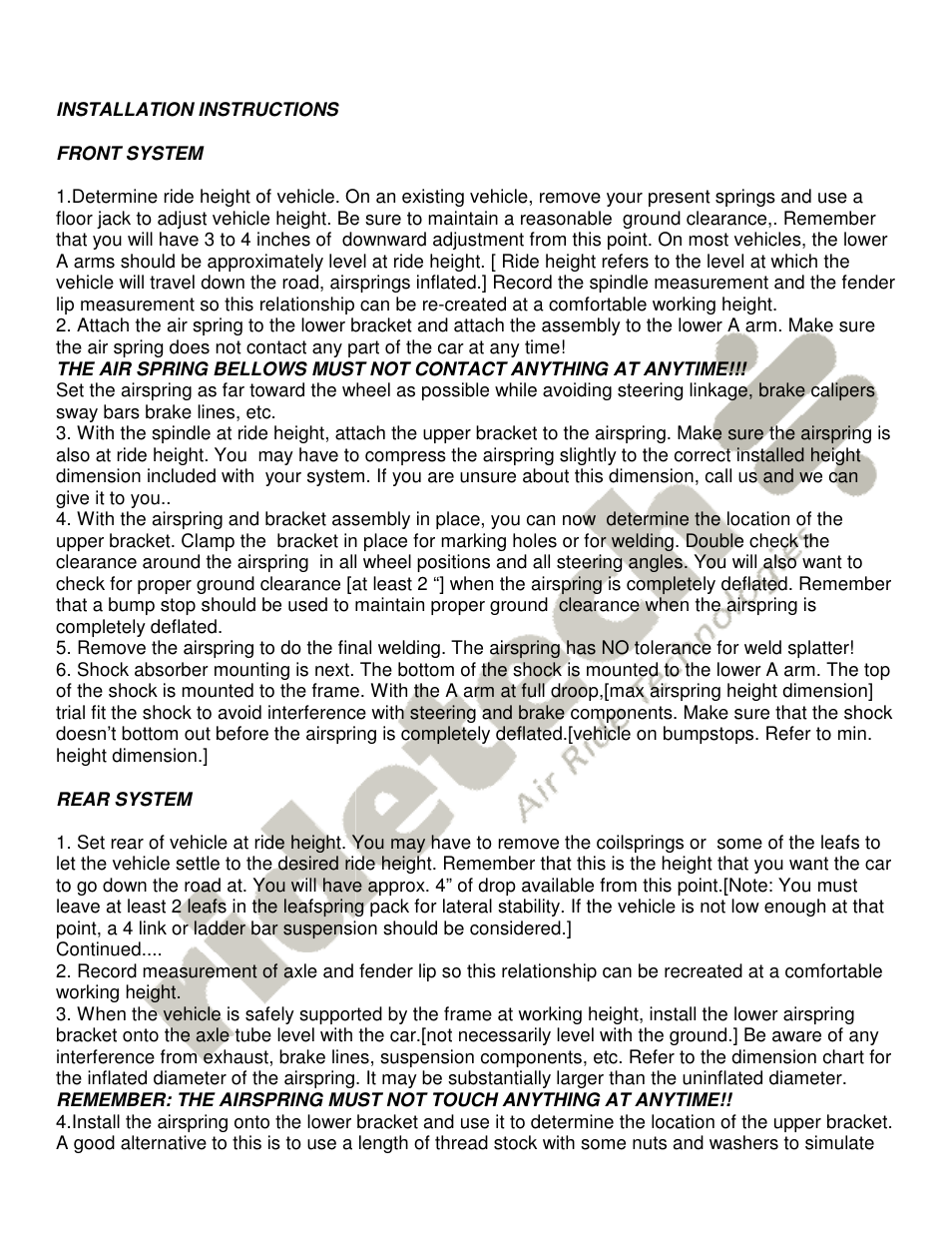 Ridetech 11009500 User Manual | Page 2 / 6