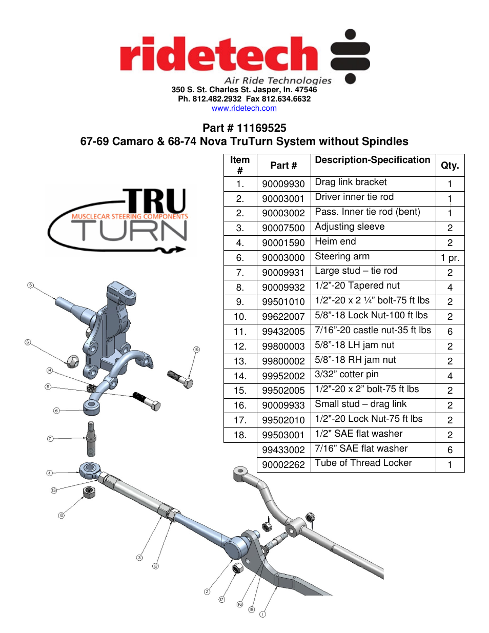 Ridetech 11169525 User Manual | 4 pages
