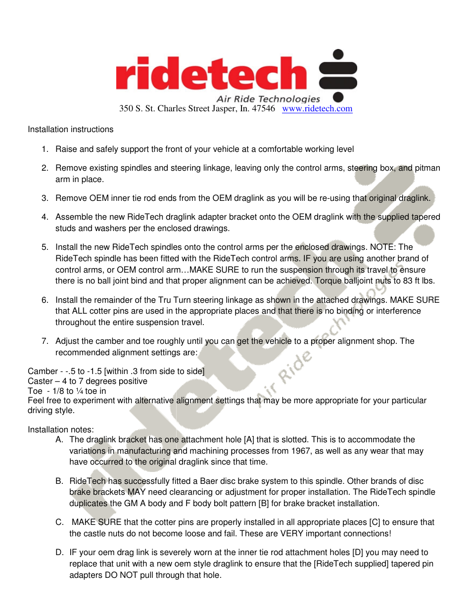 Ridetech 11169525 User Manual | Page 2 / 4
