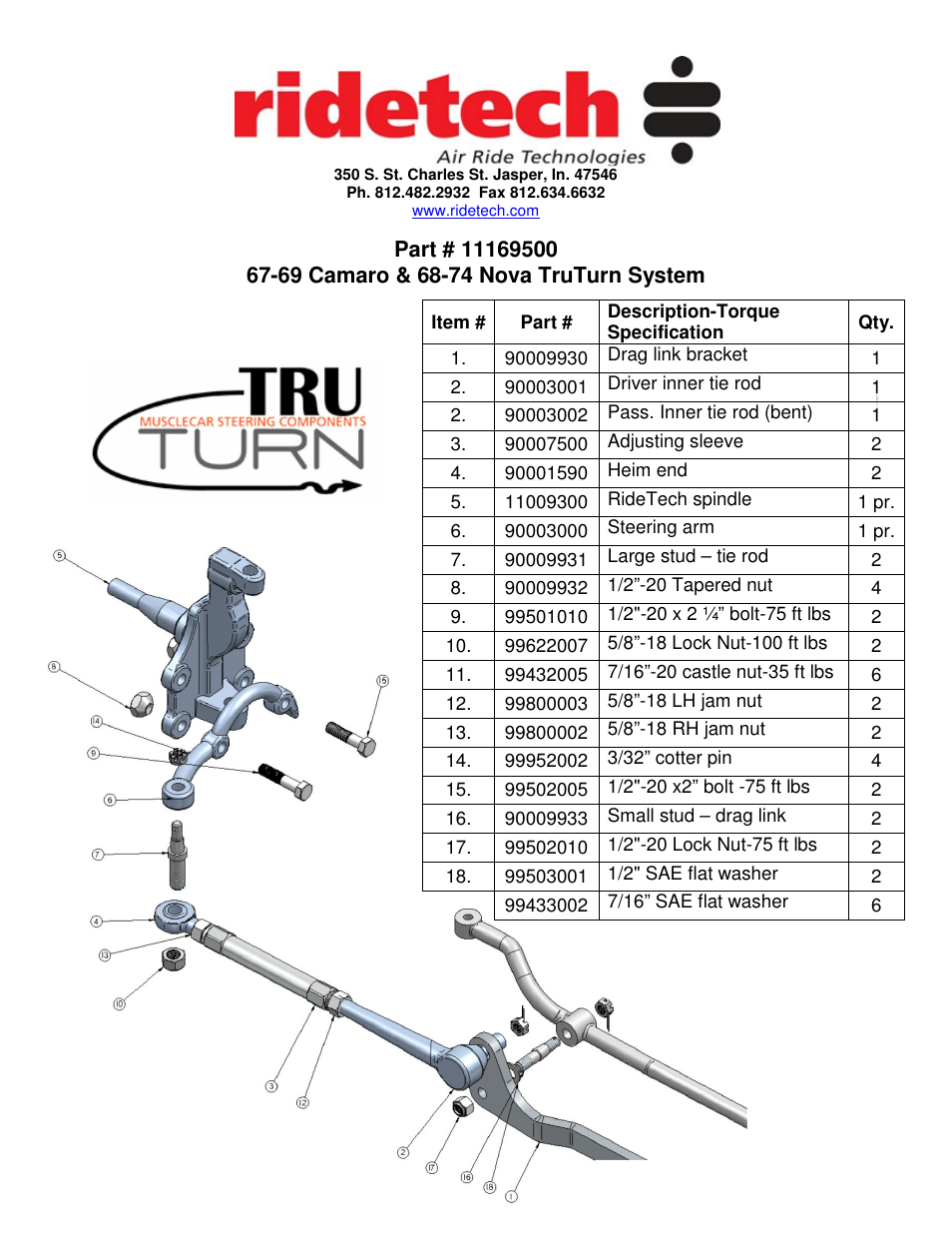 Ridetech 11169500 User Manual | 4 pages