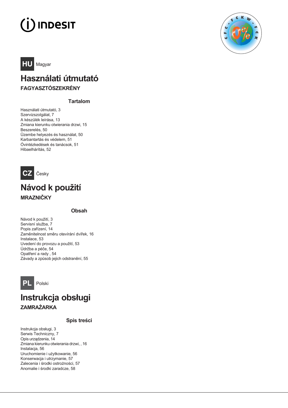 Indesit UIAA 10 User Manual | Page 3 / 60