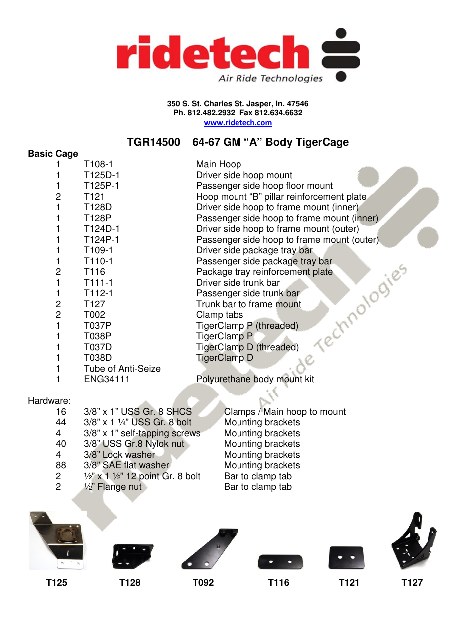 Ridetech 41230000 User Manual | 7 pages