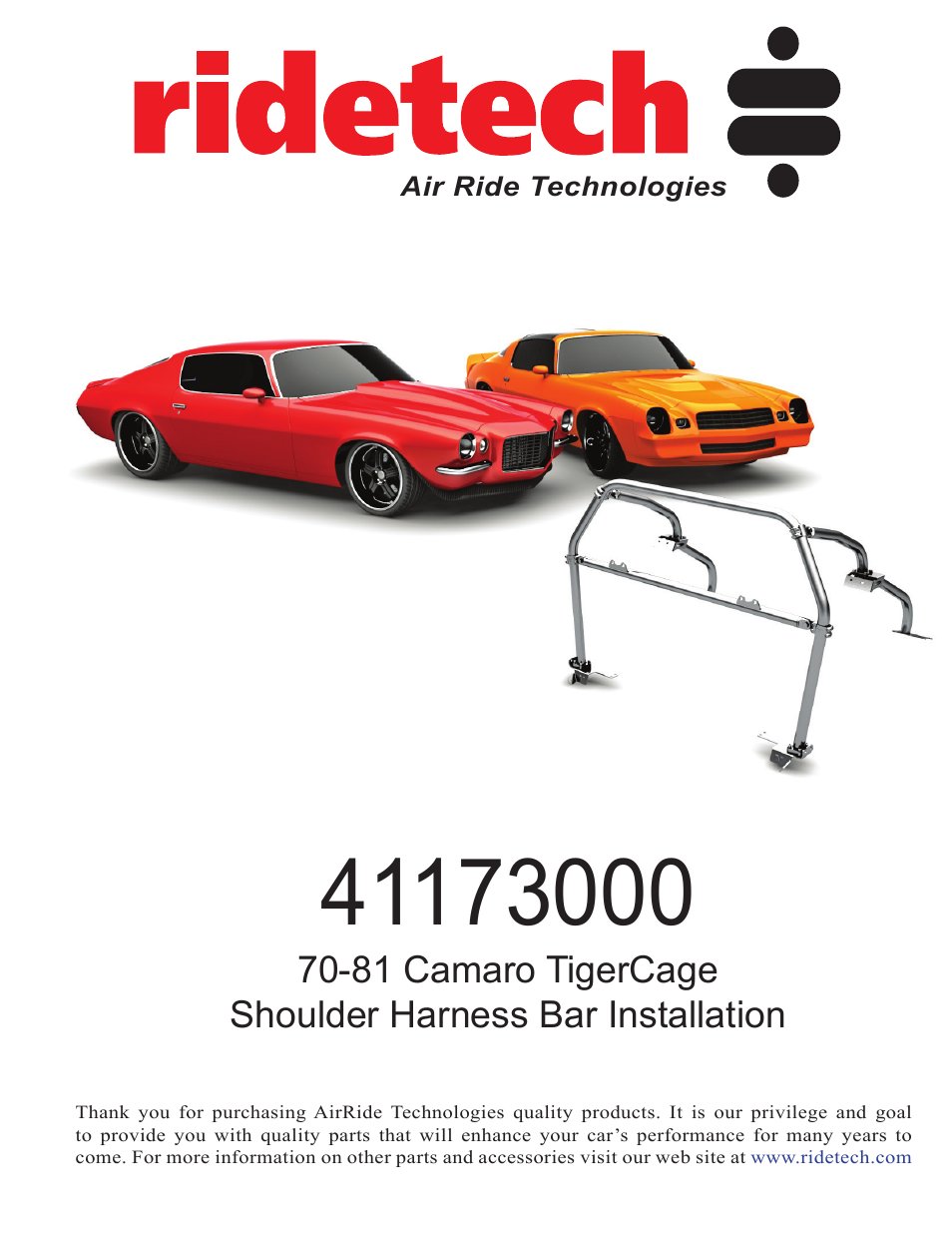 Ridetech 41183000 User Manual | 9 pages