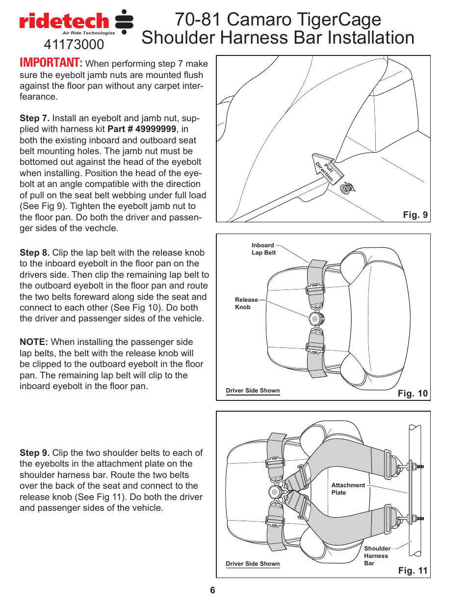 Important | Ridetech 41183000 User Manual | Page 7 / 9