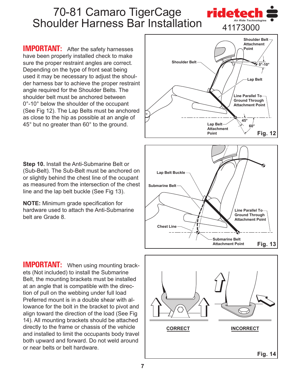 Important | Ridetech 41183000 User Manual | Page 8 / 9