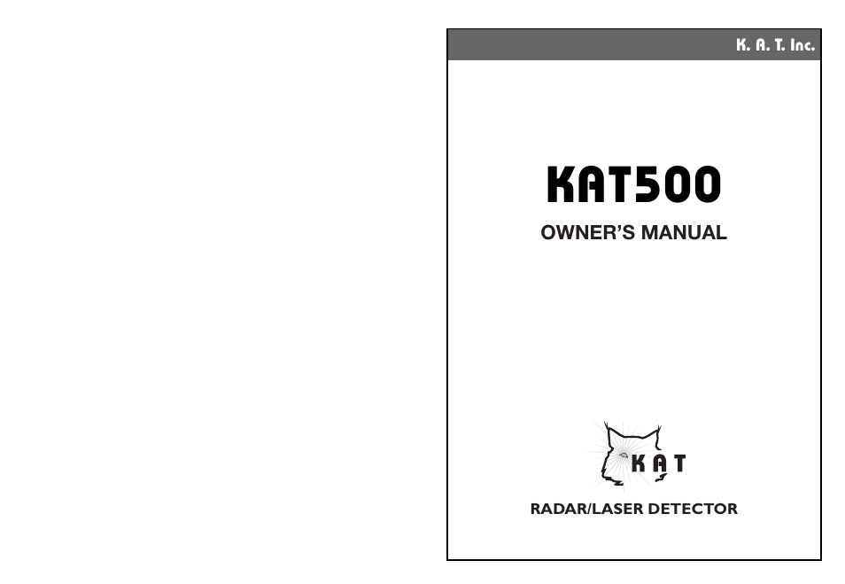 Rocky Mountain Radar KAT500 User Manual | 8 pages