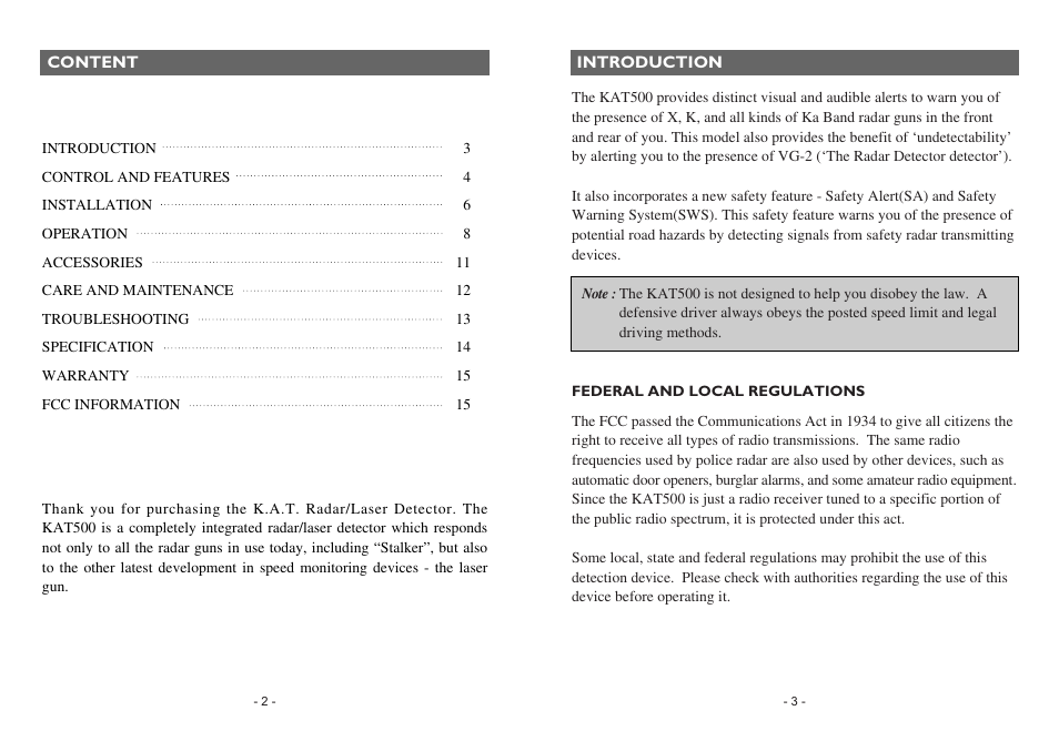 Rocky Mountain Radar KAT500 User Manual | Page 2 / 8