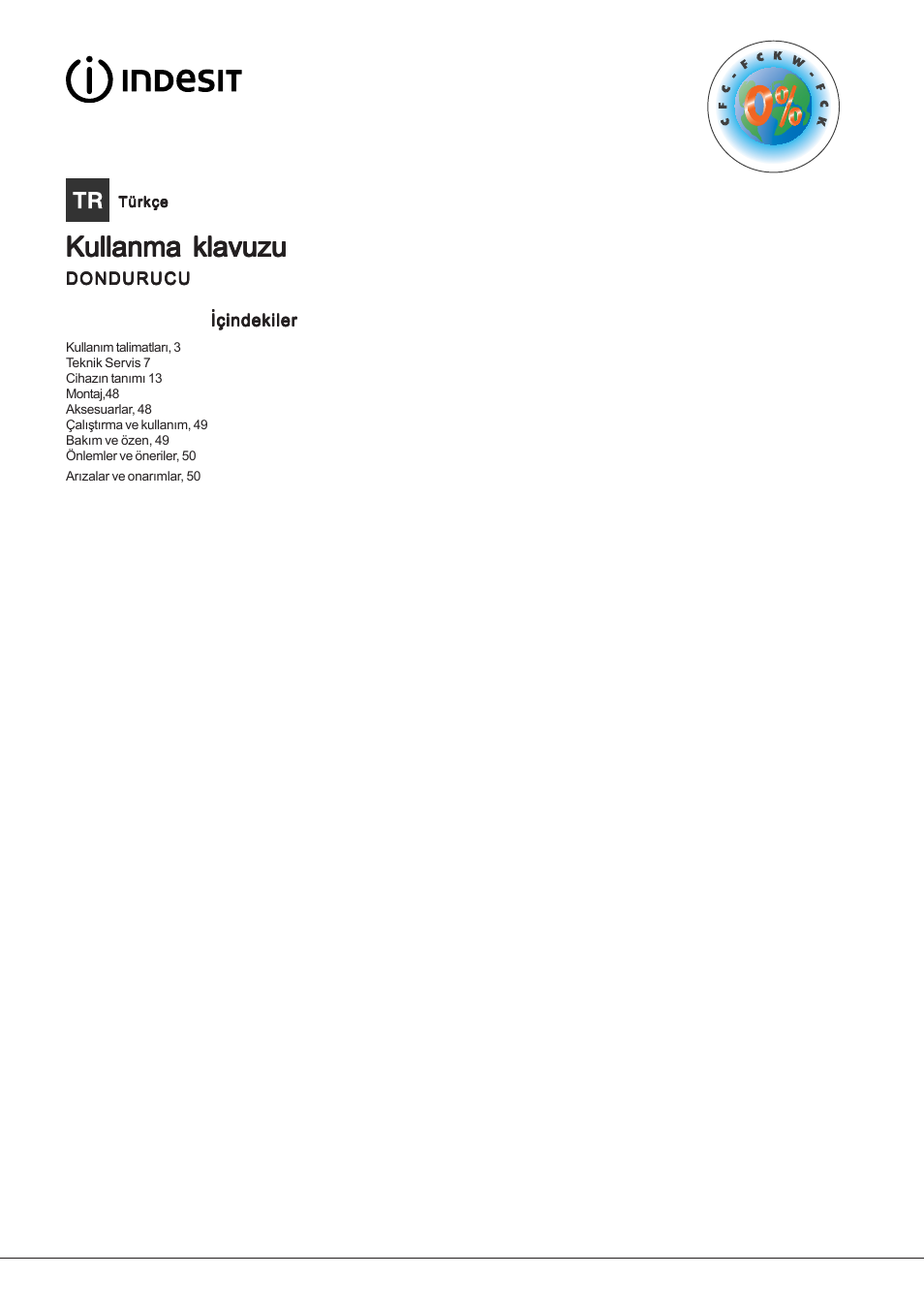 Kullanma klavuzu | Indesit TZAA 1 User Manual | Page 3 / 52