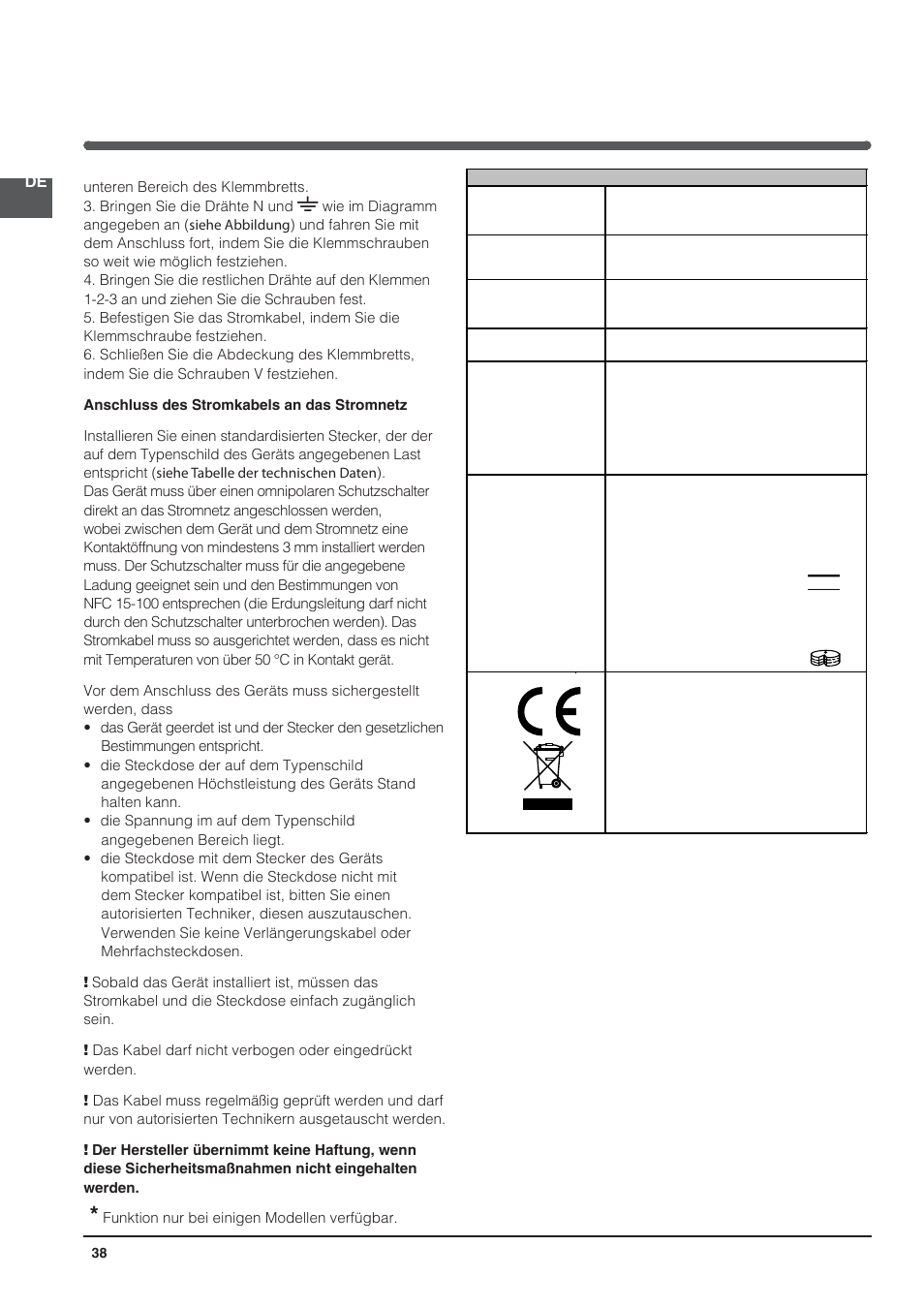 Indesit KN3C76A User Manual | Page 38 / 60