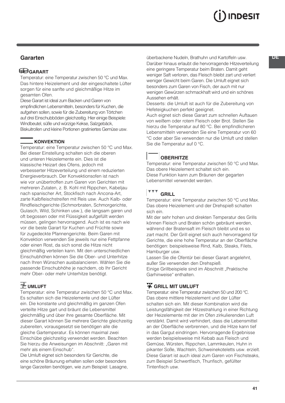 Indesit KN3C76A User Manual | Page 41 / 60