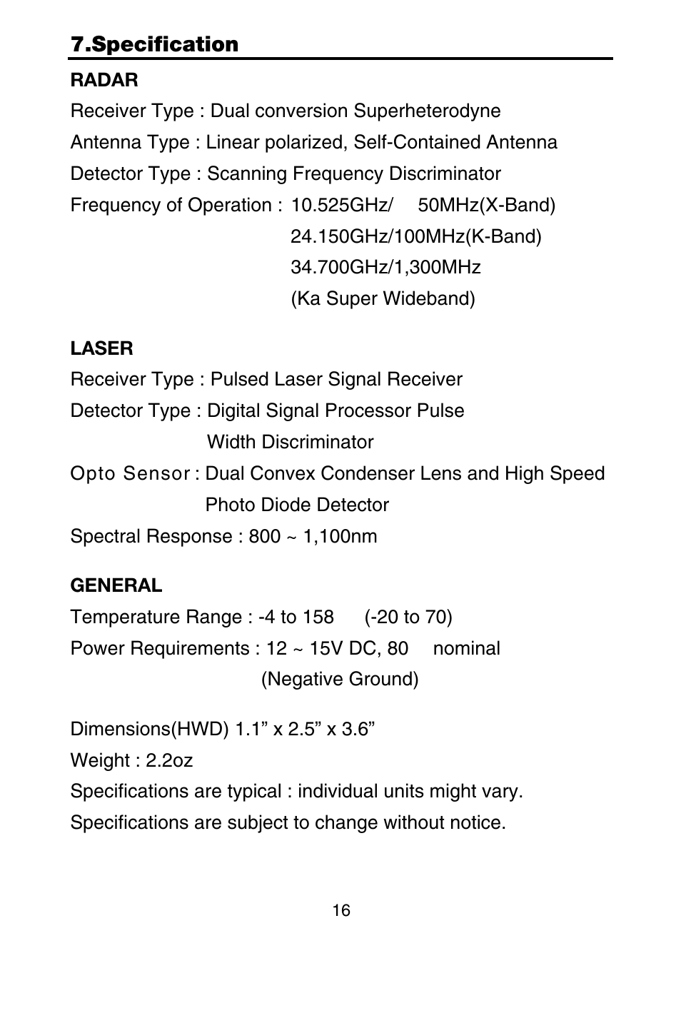 Rocky Mountain Radar RMR-DLSX595 User Manual | Page 17 / 20