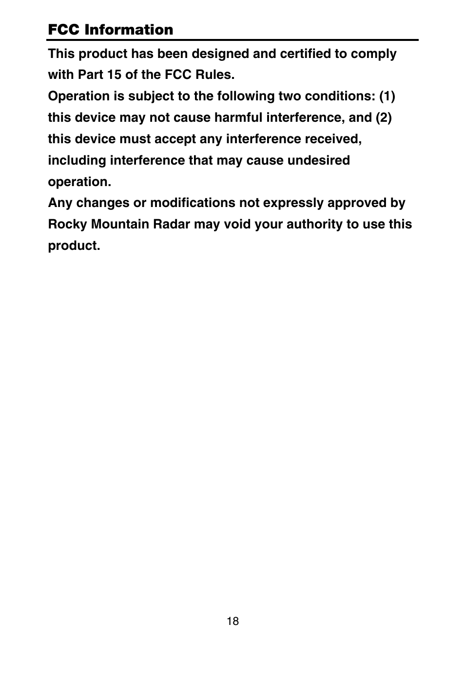 Rocky Mountain Radar RMR-DLSX595 User Manual | Page 19 / 20