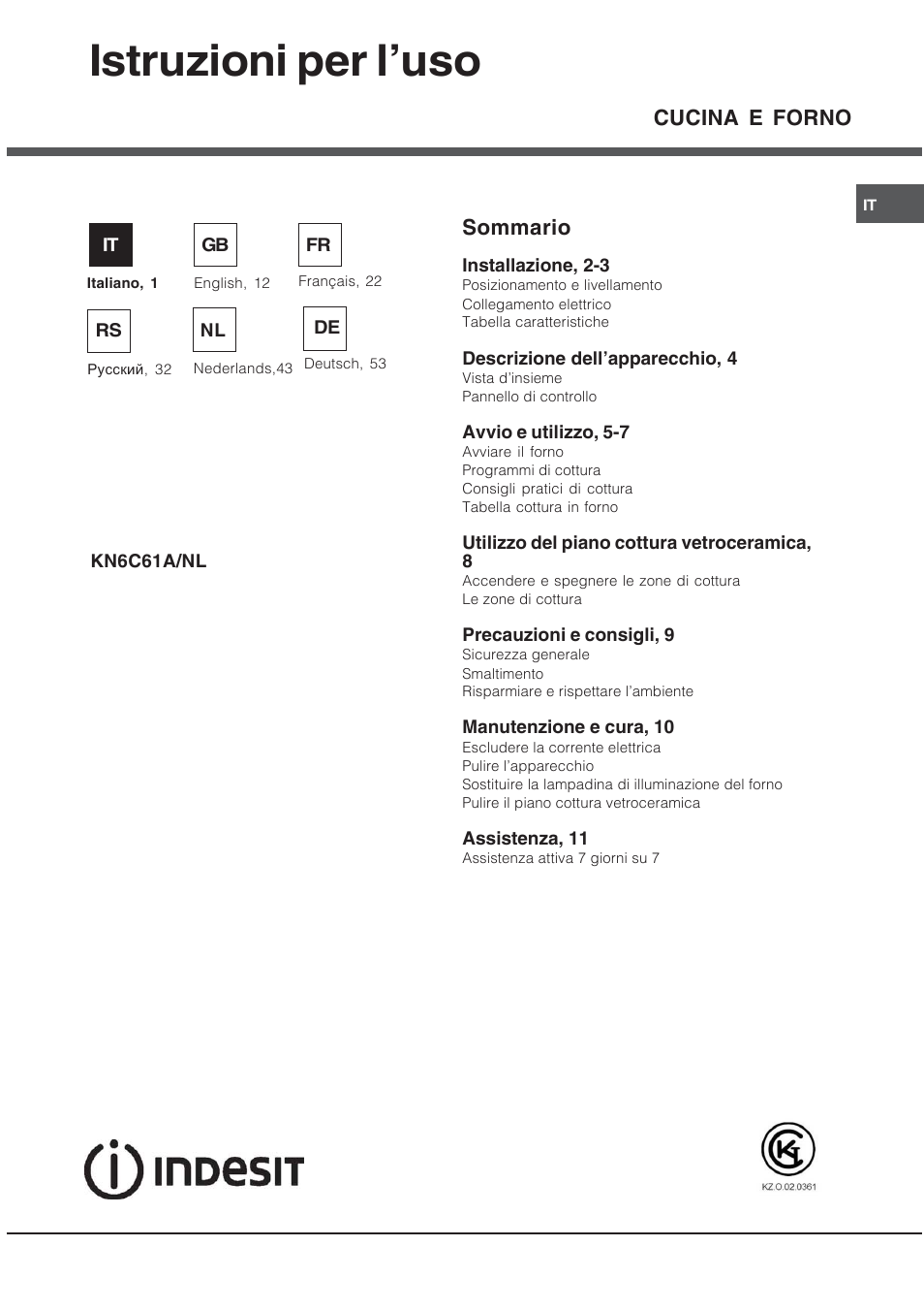 Indesit KN6C61A User Manual | 64 pages