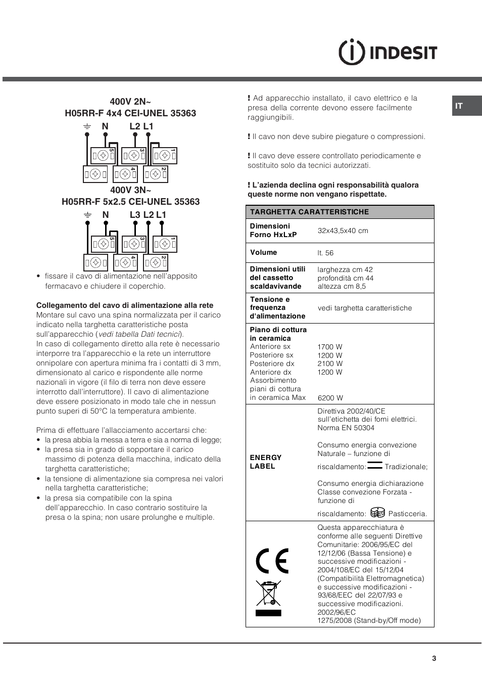 Indesit KN6C61A User Manual | Page 3 / 64