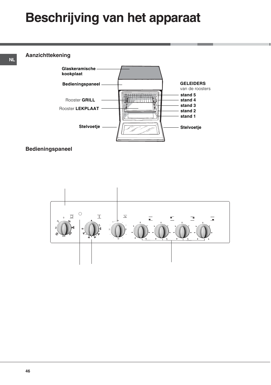 Beschrijving van het apparaat | Indesit KN6C61A User Manual | Page 46 / 64