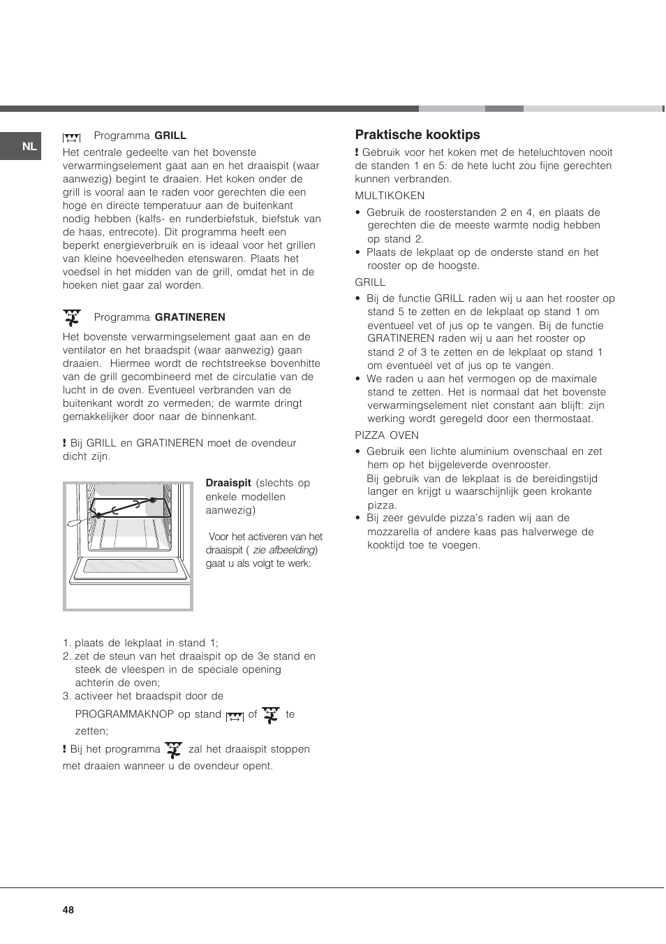 Praktische kooktips | Indesit KN6C61A User Manual | Page 48 / 64