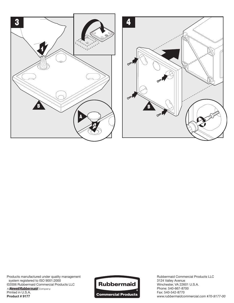 Rubbermaid 9177 User Manual | Page 2 / 2