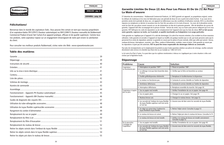 Rubbermaid 9VPHEF12 User Manual | Page 20 / 28