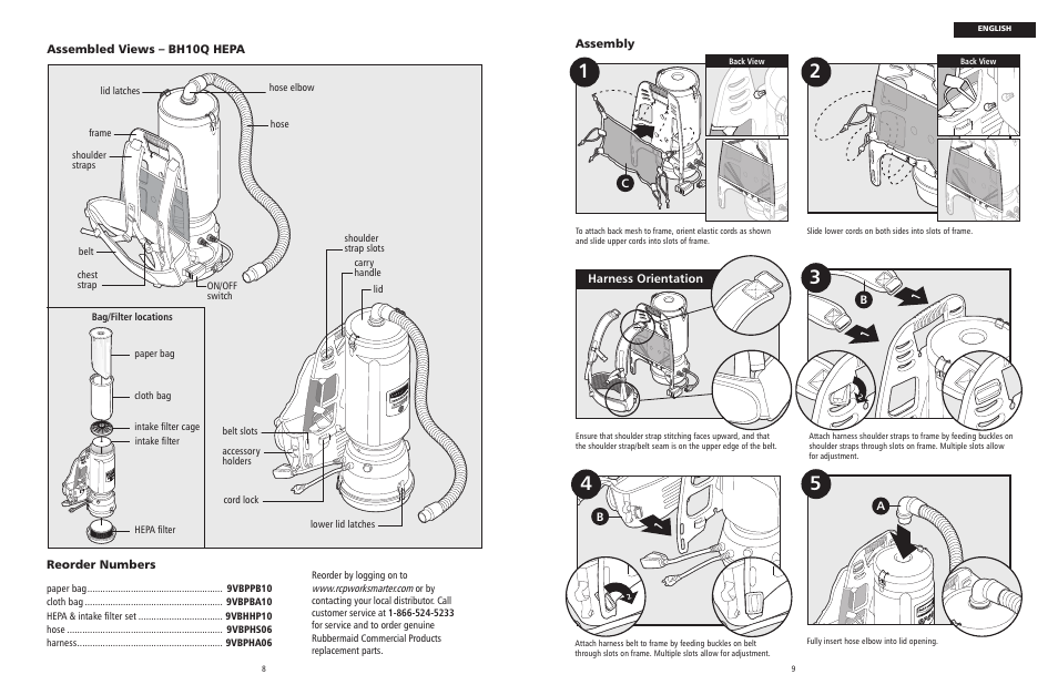 Rubbermaid 9VBHHP10 User Manual | Page 5 / 25