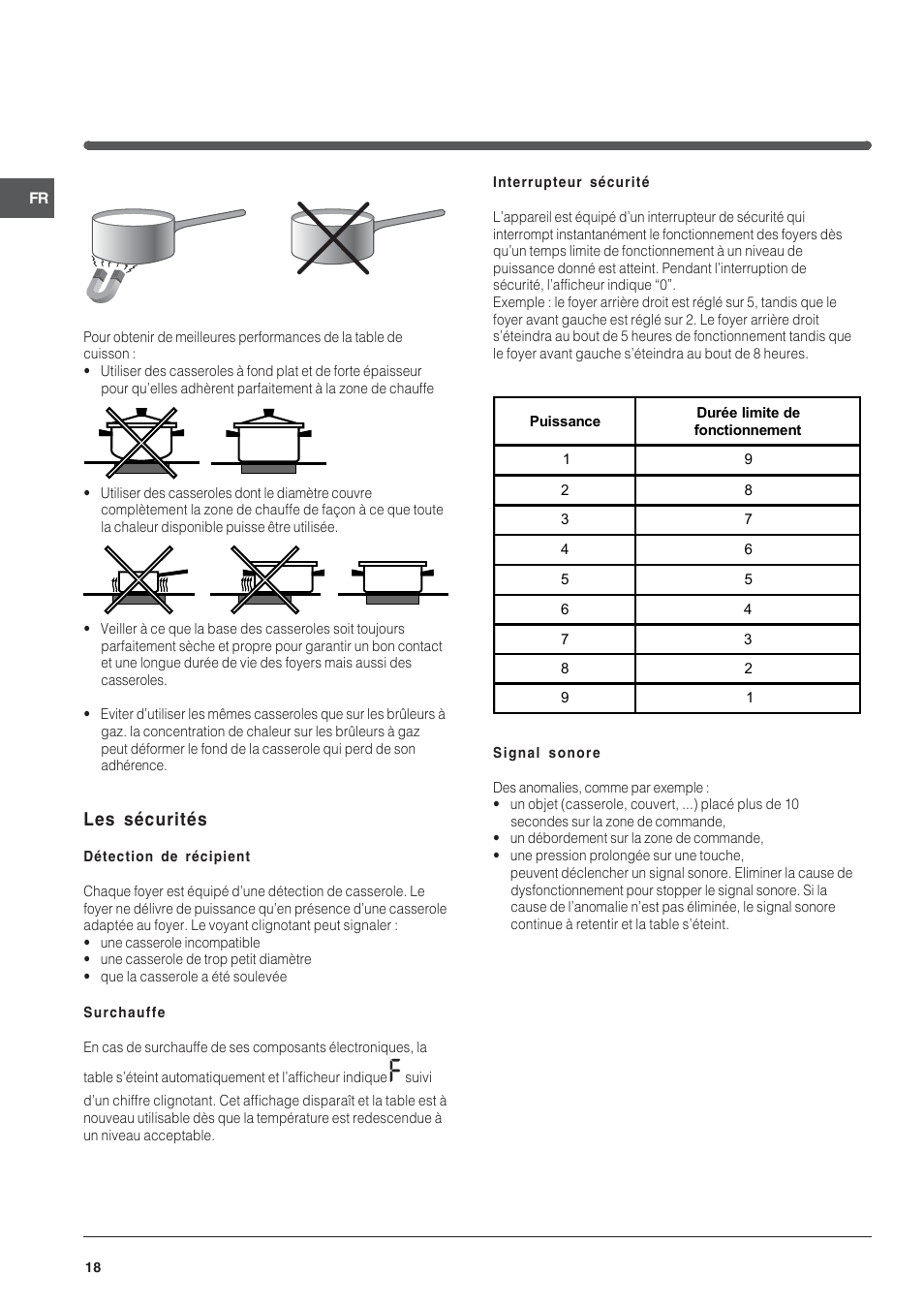 Les sécurités | Indesit VIA 640 C User Manual | Page 18 / 56