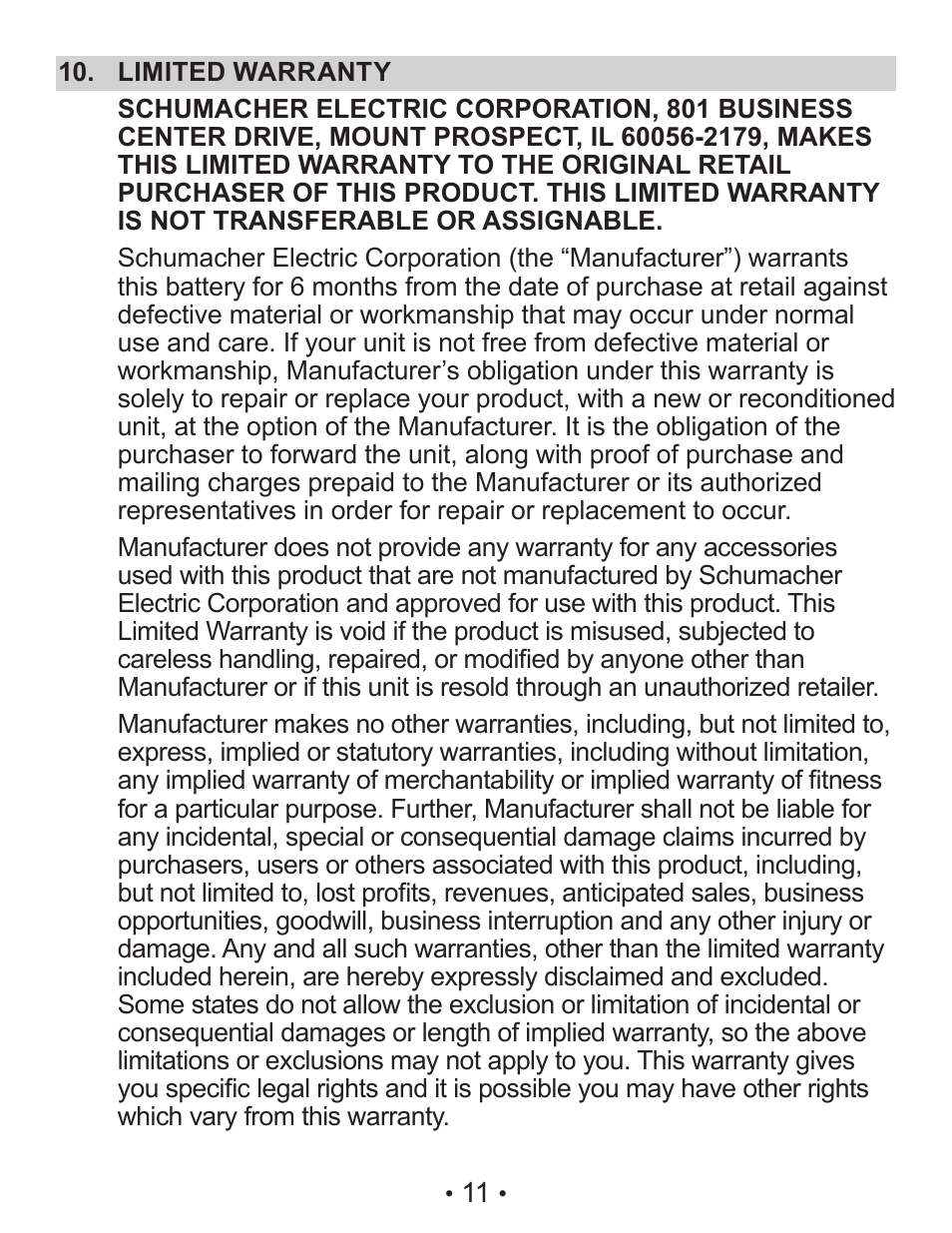 Schumacher TB4 User Manual | Page 11 / 24