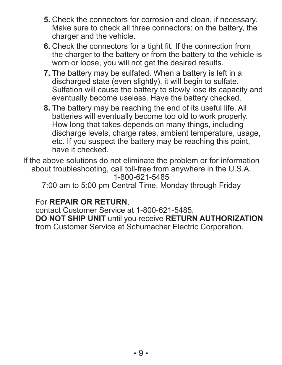 Schumacher TB4 User Manual | Page 9 / 24