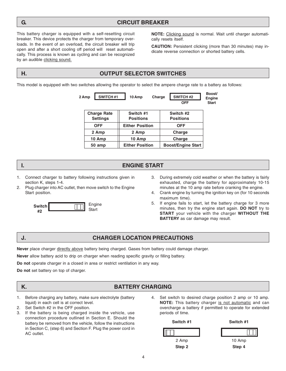 G. circuit breaker | Schumacher 1050-PE User Manual | Page 4 / 8