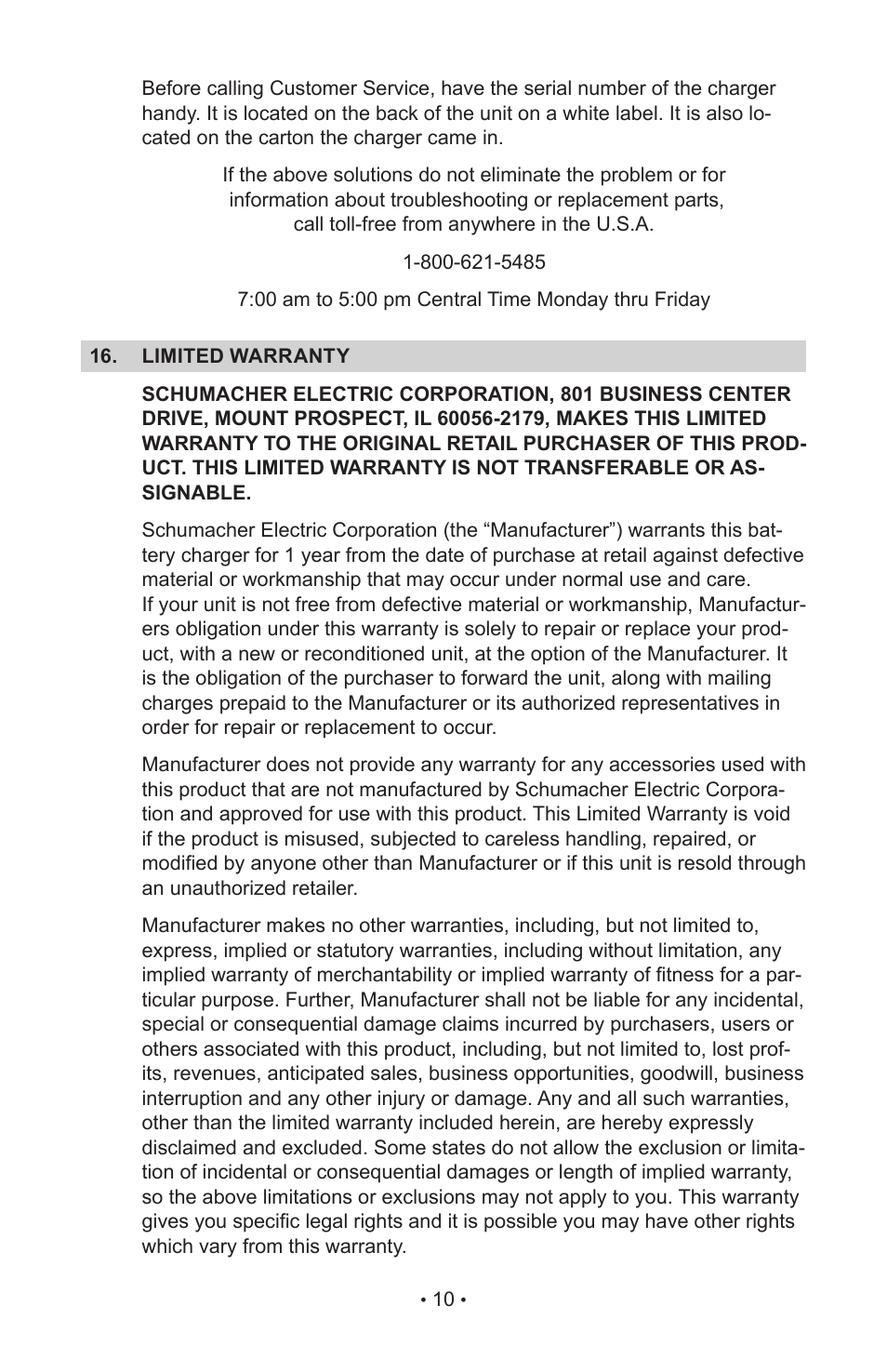 Schumacher NC-800A User Manual | Page 14 / 40