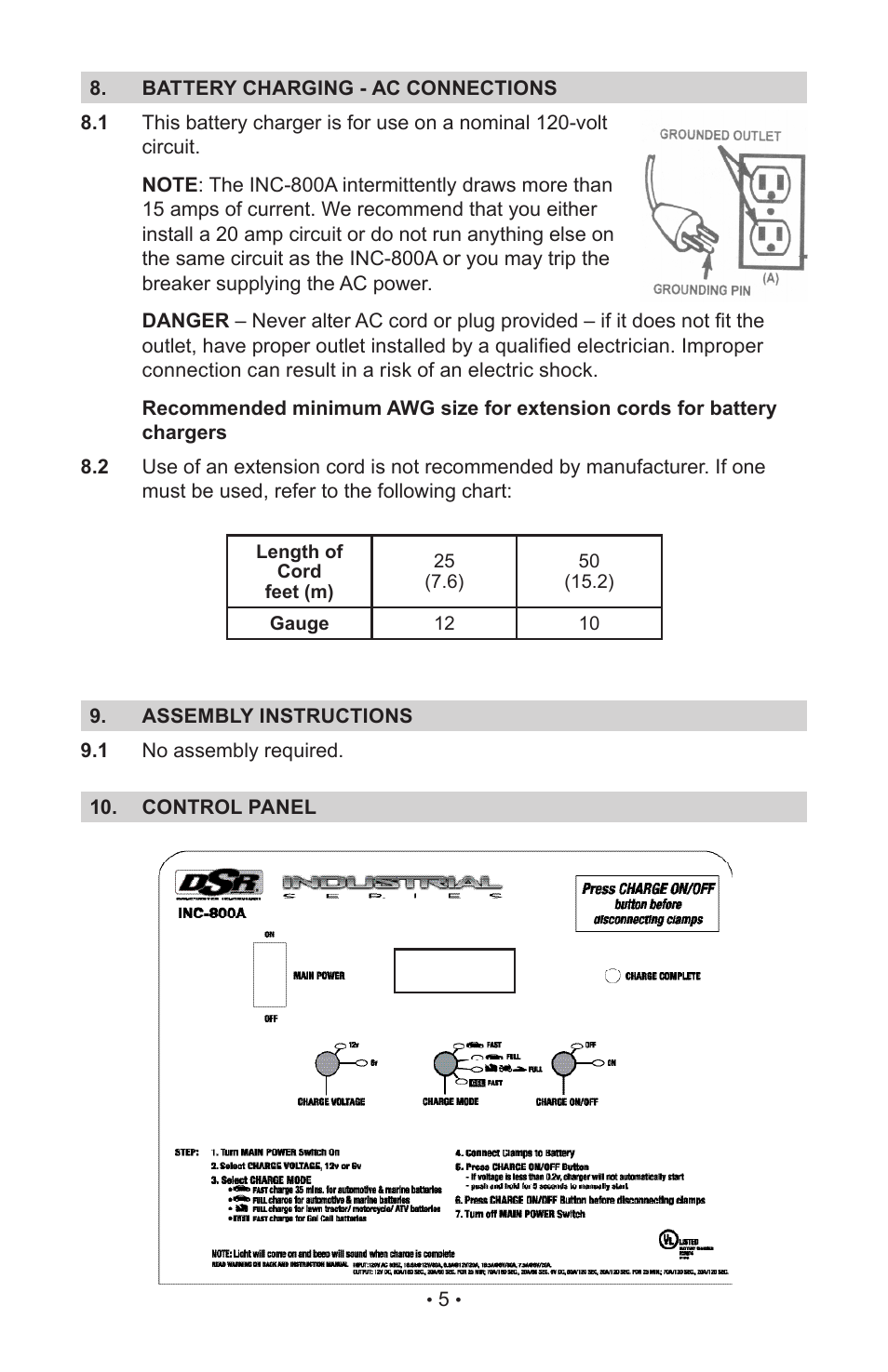 Schumacher NC-800A User Manual | Page 9 / 40