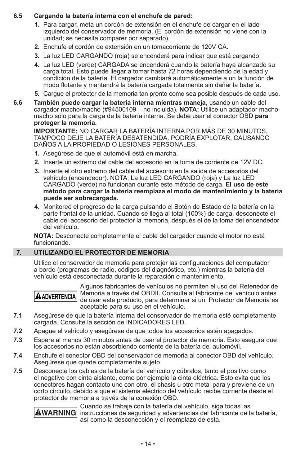 Schumacher INC-7A-OBD User Manual | Page 14 / 24