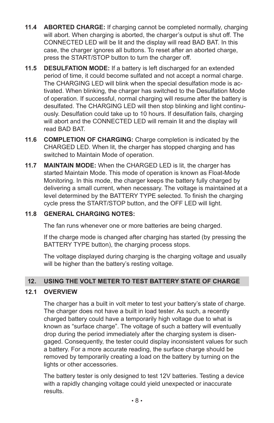 Schumacher INC-812A User Manual | Page 12 / 44