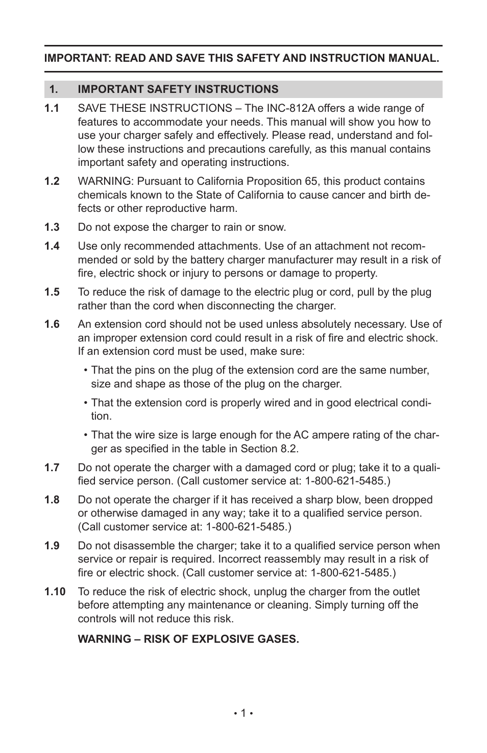 Schumacher INC-812A User Manual | Page 5 / 44