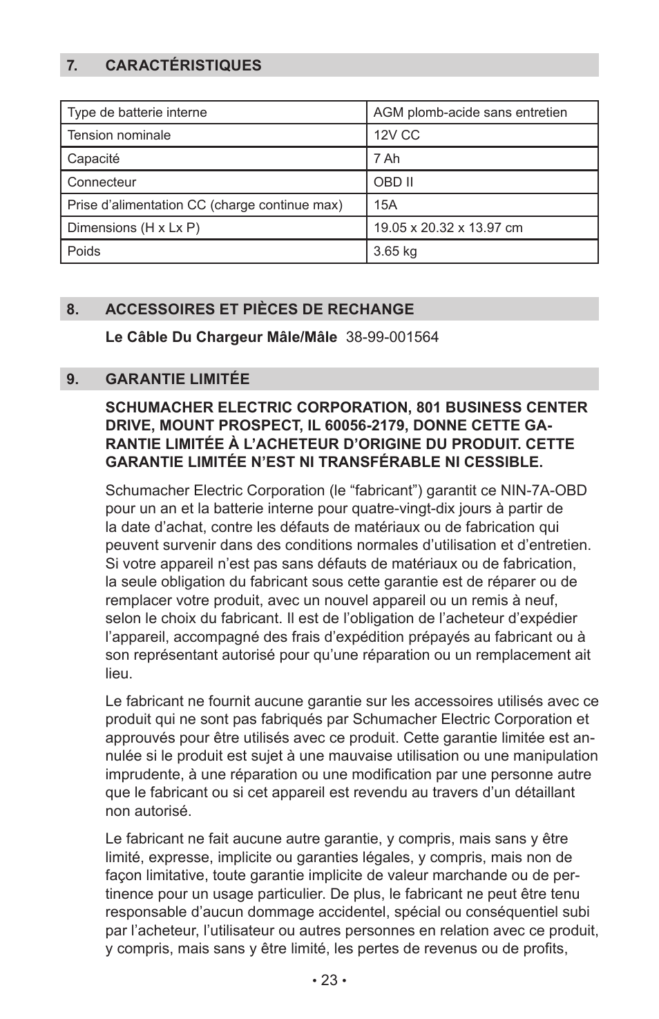 Schumacher NIN-7A-OBD-Industrial Series User Manual | Page 27 / 28