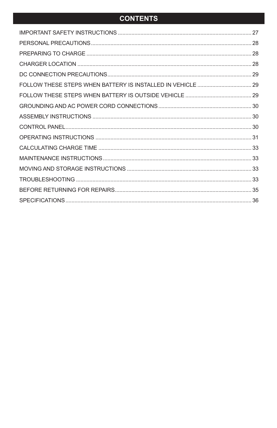 Schumacher SI-1275A User Manual | Page 3 / 36