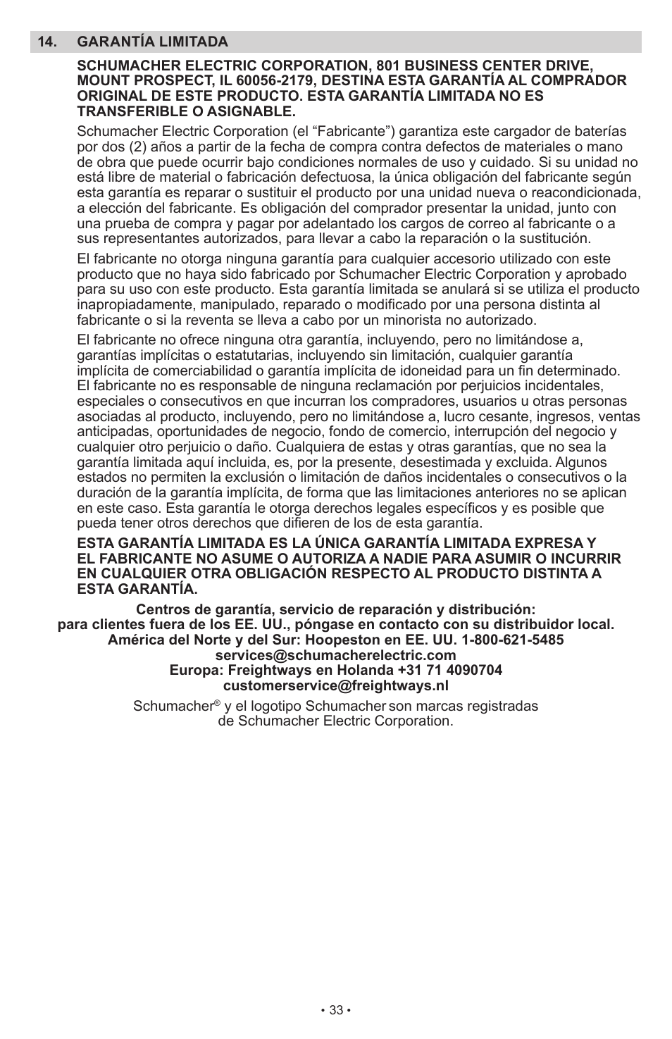Schumacher SCI10 User Manual | Page 33 / 87