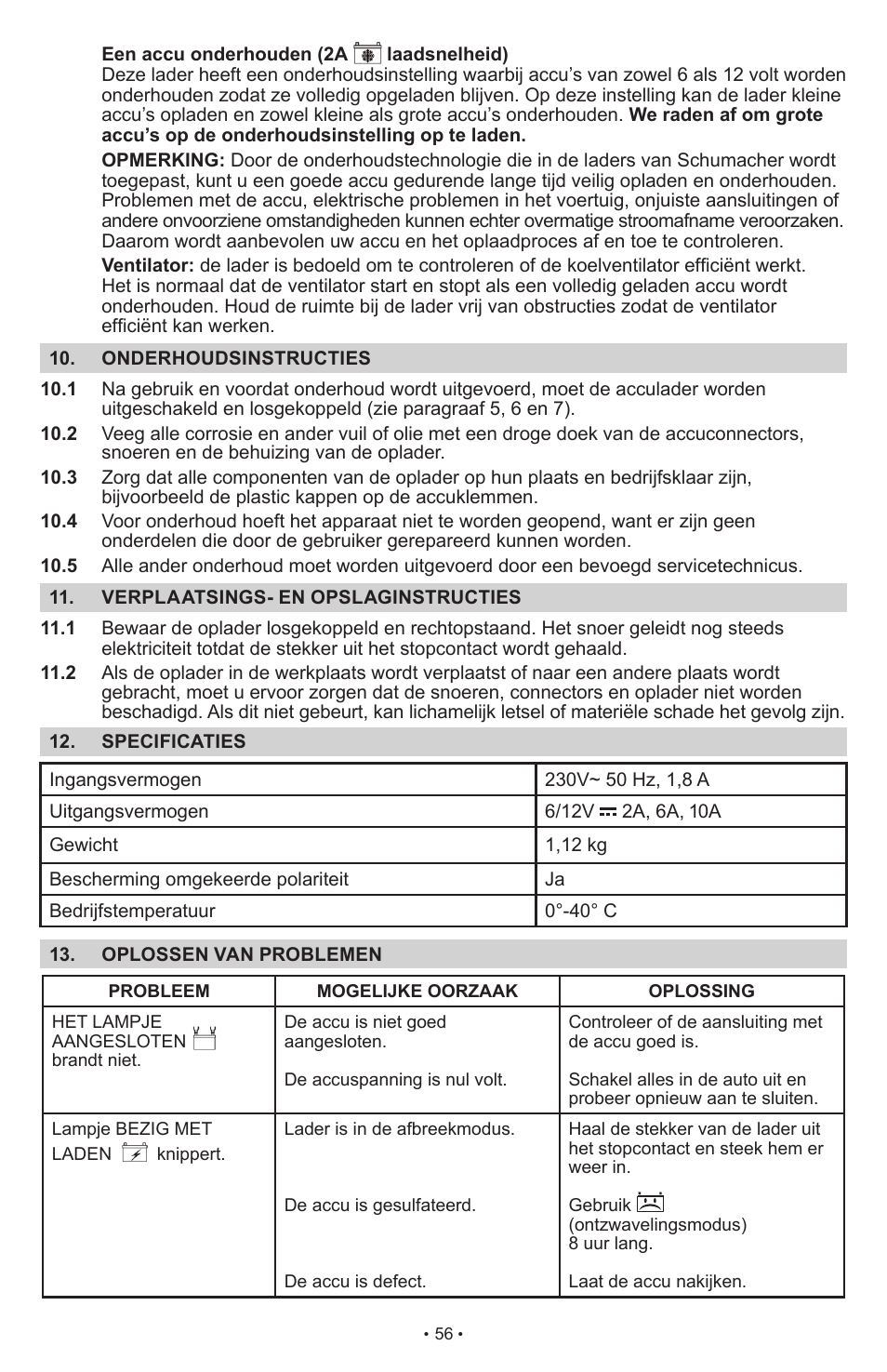Schumacher SCI10 User Manual | Page 56 / 87