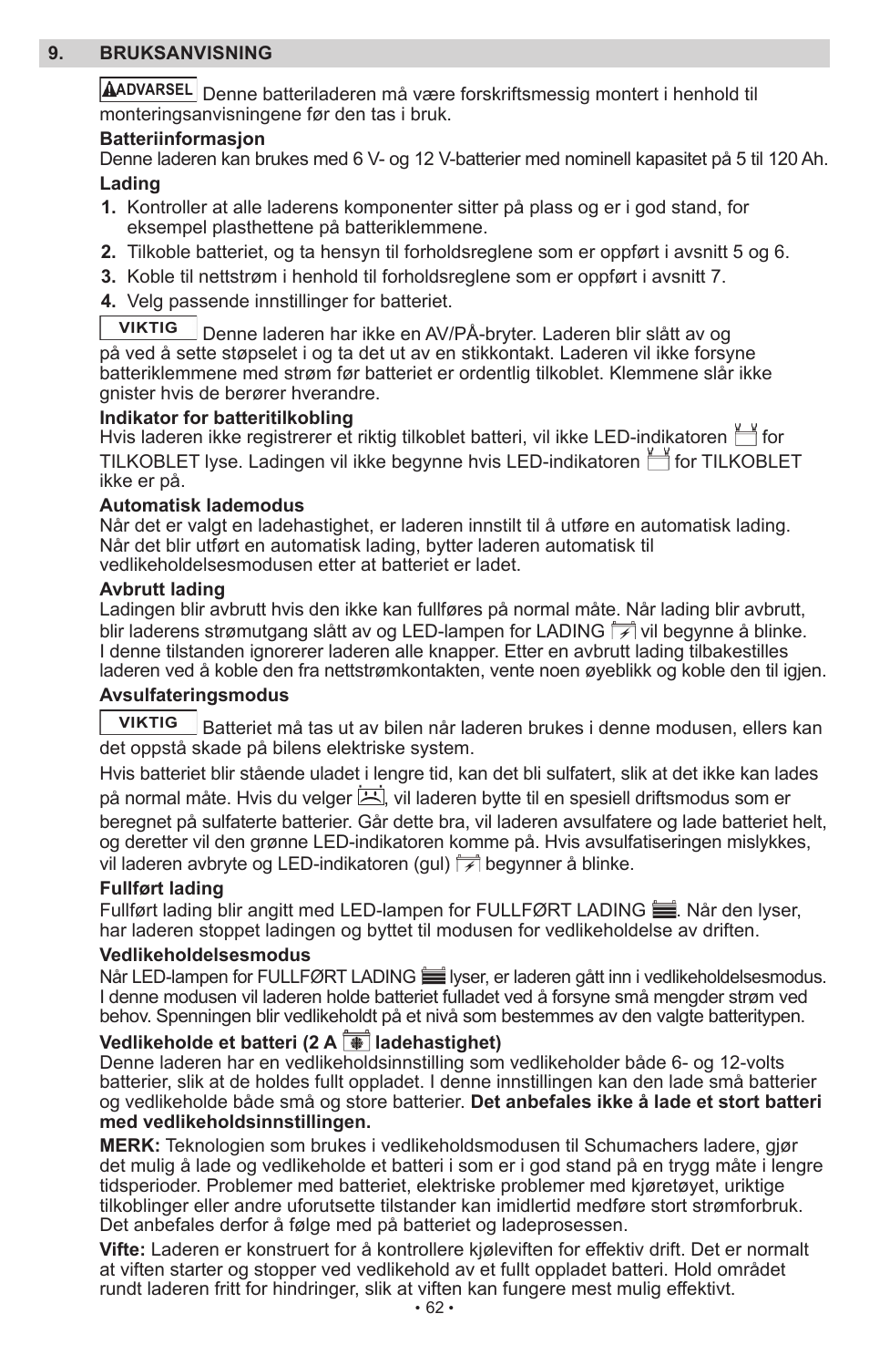 Schumacher SCI10 User Manual | Page 62 / 87