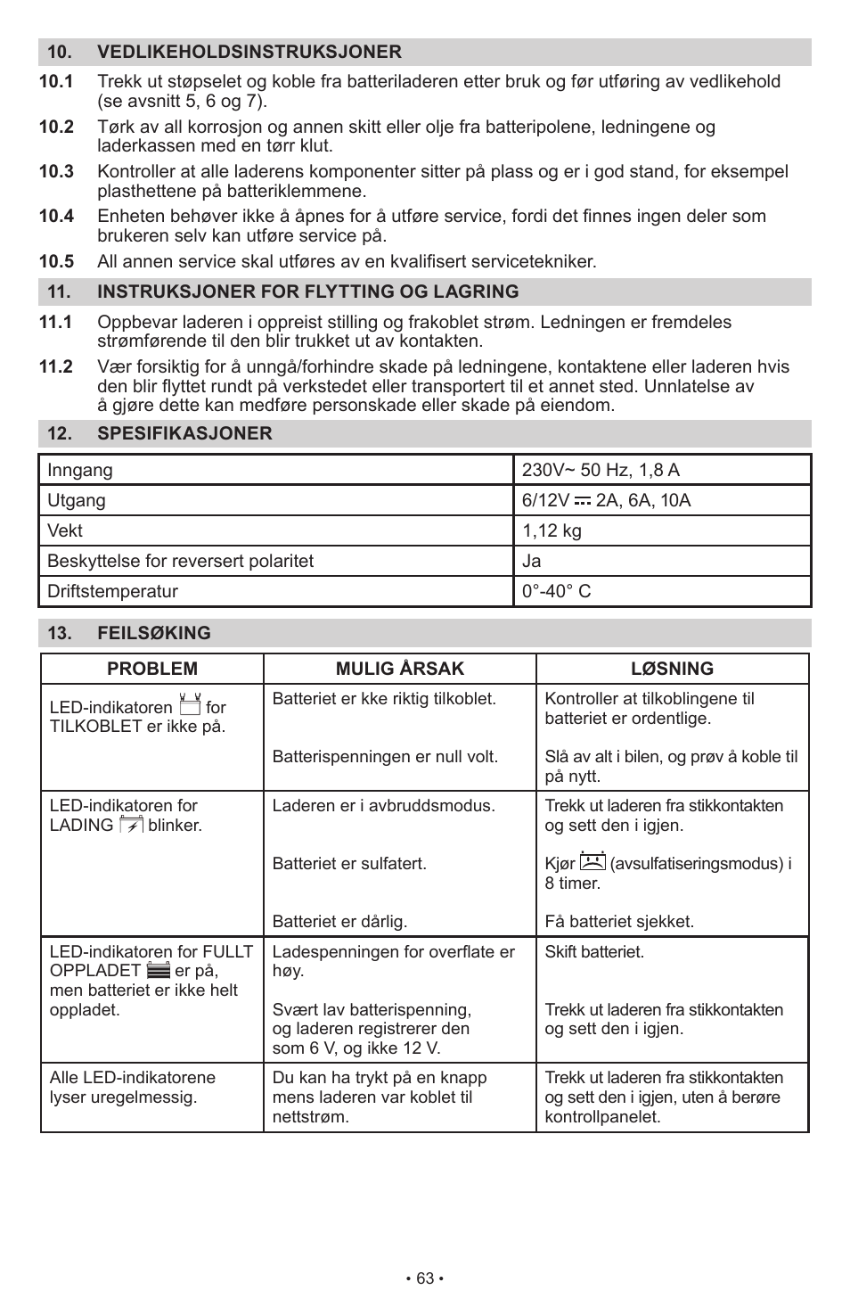 Schumacher SCI10 User Manual | Page 63 / 87
