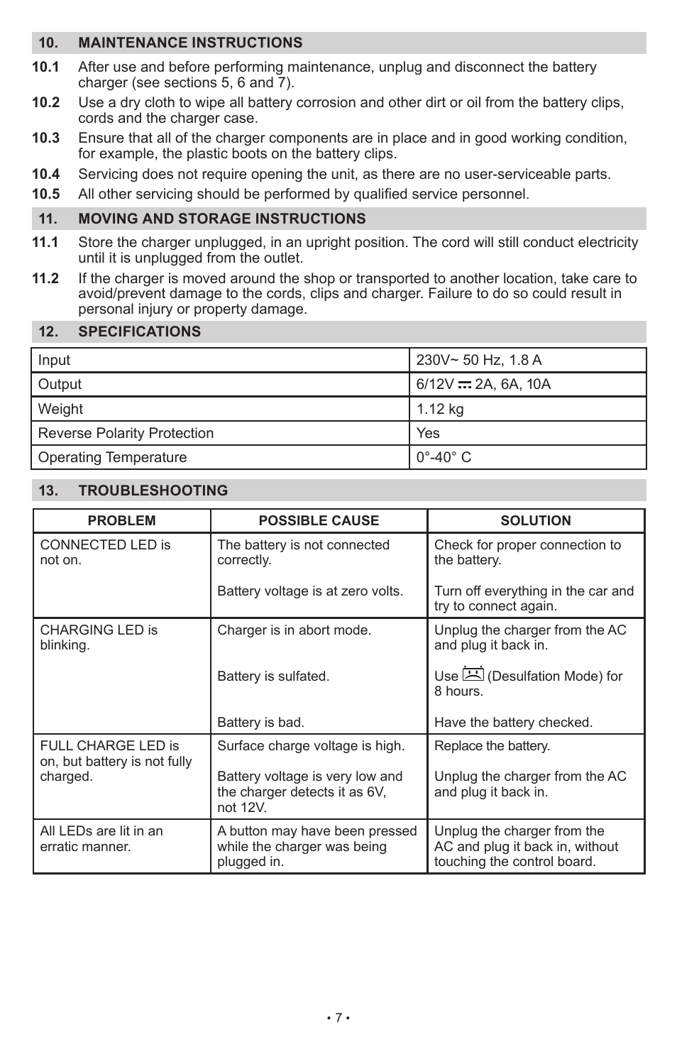 Schumacher SCI10 User Manual | Page 7 / 87