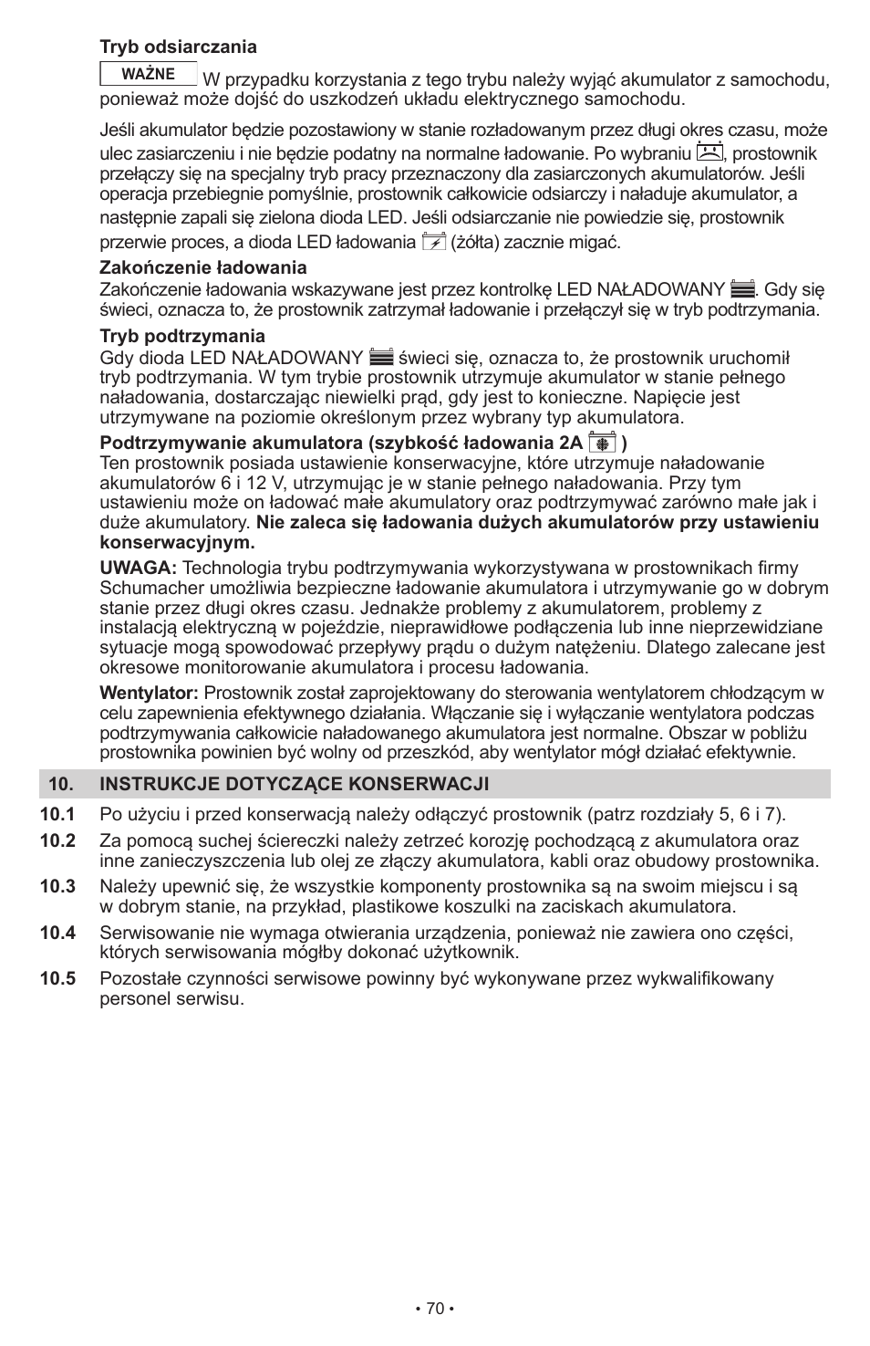 Schumacher SCI10 User Manual | Page 70 / 87