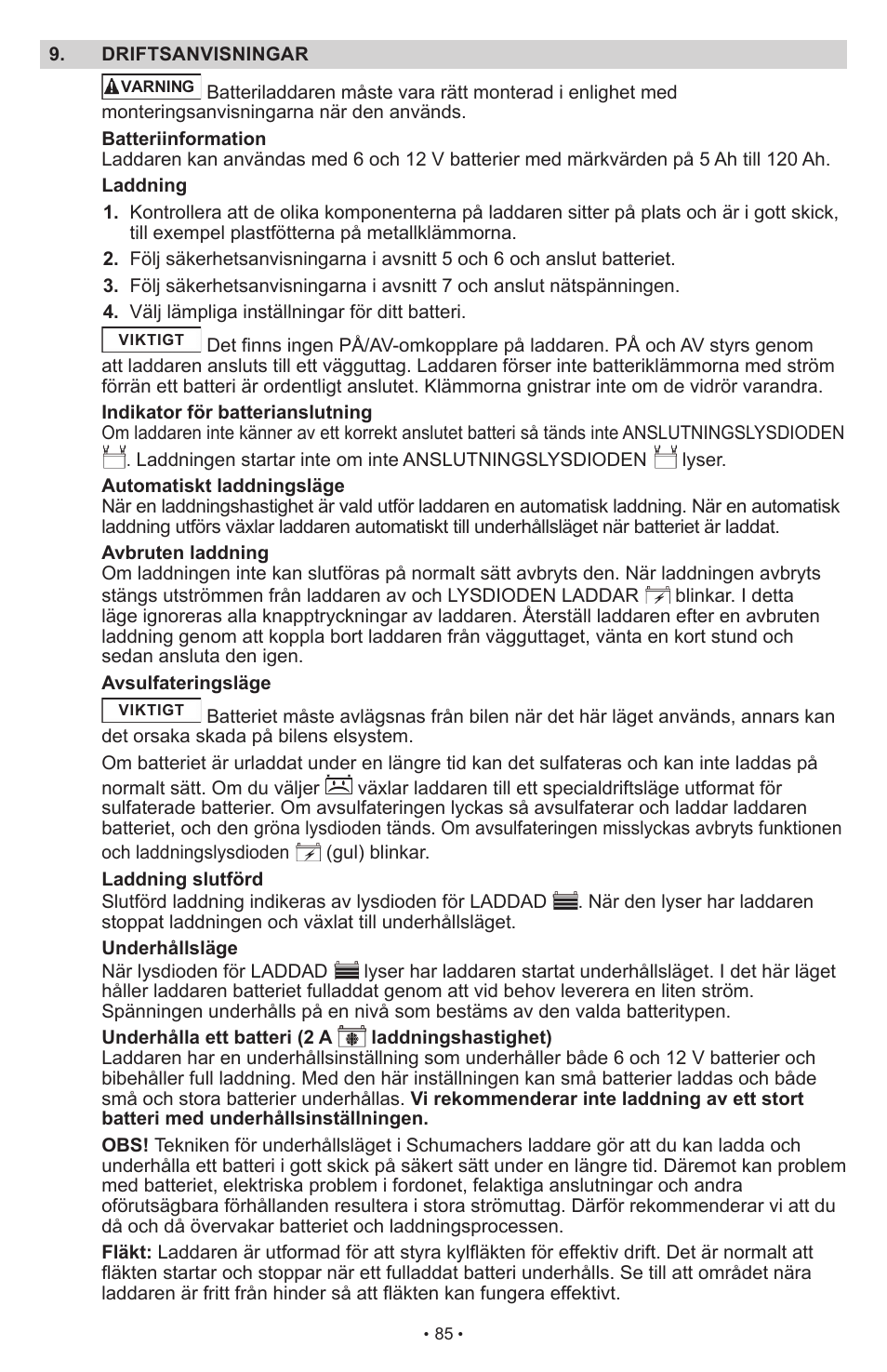 Schumacher SCI10 User Manual | Page 85 / 87