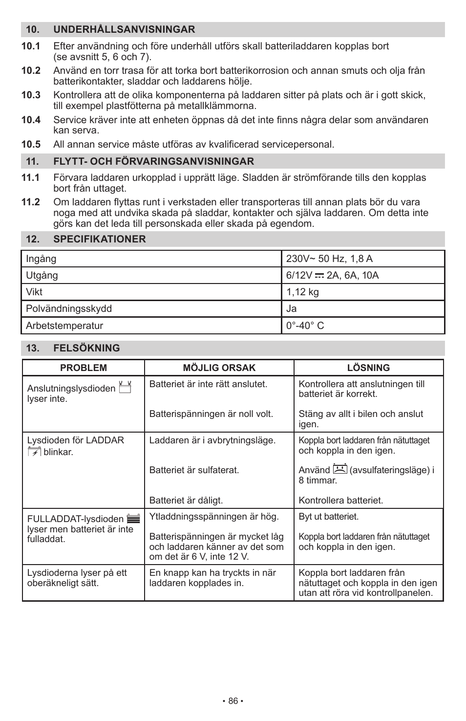 Schumacher SCI10 User Manual | Page 86 / 87