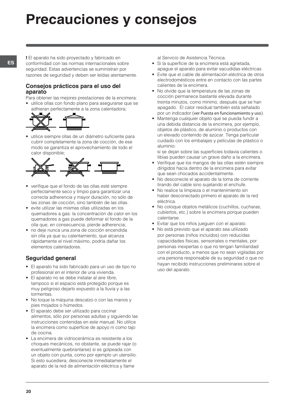 Precauciones y consejos | Indesit VRH 642 DO X User Manual | Page 20 / 56