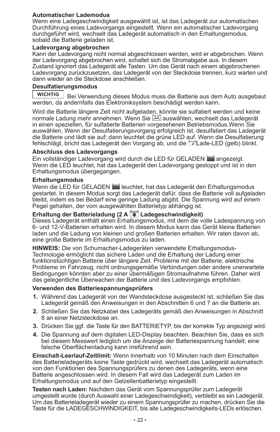 Schumacher SCI15 User Manual | Page 22 / 89
